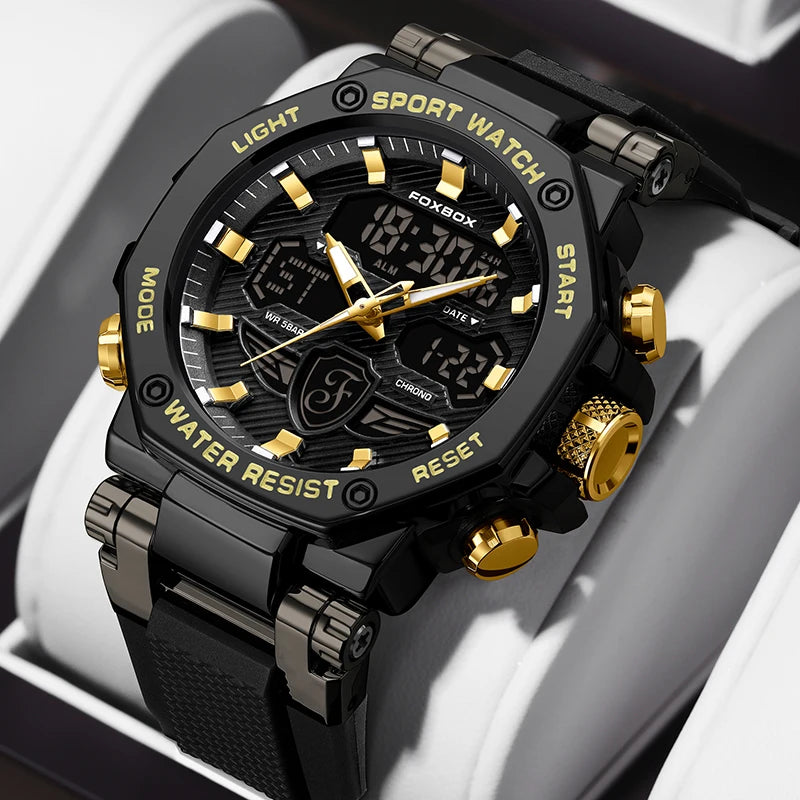 Relojes militares de lujo para hombre LIGE 2024, marca superior, resistentes al agua 5 bar, deportivos, de cuarzo con LED, para hombre, Relogio Masculino.