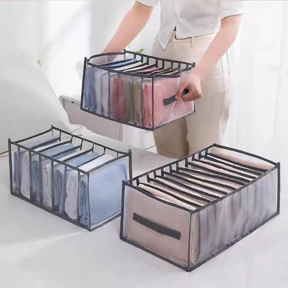 Organizador de ropa, pantalones, ropa, vaqueros, caja de almacenamiento, armario, organización de ropa interior, sujetador, calcetines, compartimento, caja, armario