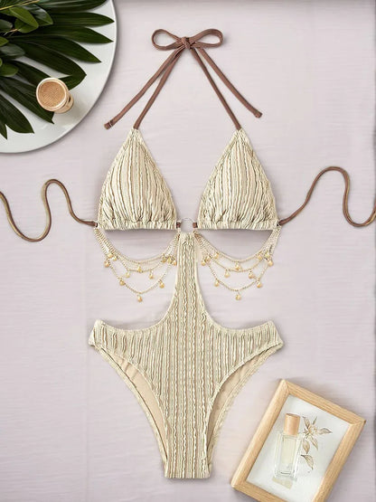 VigoBreviya 2025 Sexy Solid Swimwear Women Push Up Hollow One Piece Swimsuit Brazilian Beach Monokini Summer Lady Bathing Suit