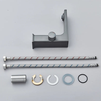 Grifo de lavabo con pantalla digital, LED inteligente, lavabo de latón para montaje en encimera, mezclador de agua fría y caliente Crane, grifo para tocador