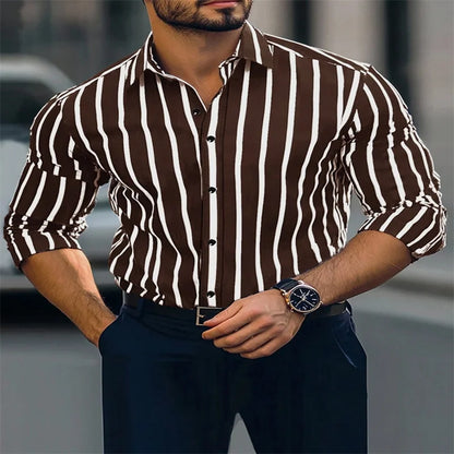 Camisa de hombre de manga larga con estampado digital de patchwork para fiesta, ideal para salir de compras a diario, talla grande 6XL