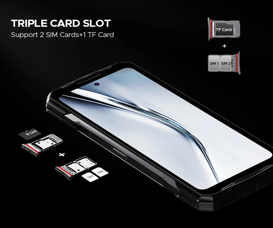 Teléfono robusto DOOGEE V40 Pro 5G versión global, pantalla de 6,78", 16 GB + 512 GB, dimensiones 7300, cámara con IA de 200 MP, 8680 mAh, cargador rápido de 33 W.