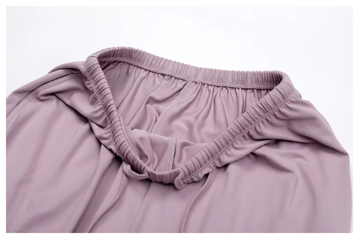 Pantalones de yoga de cintura alta para mujer, pantalones casuales holgados de pierna ancha, pantalones deportivos para mujer, pantalones para correr y fitness con cordón elástico