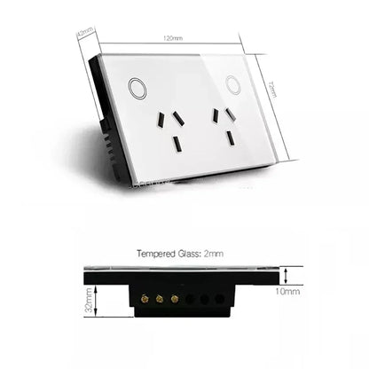 Enchufe inteligente de pared Melery WIFI Tuya (enchufe eléctrico estadounidense) con monitor de potencia, interruptor táctil, control remoto por voz mediante aplicación, compatible con Alexa y Google Home.