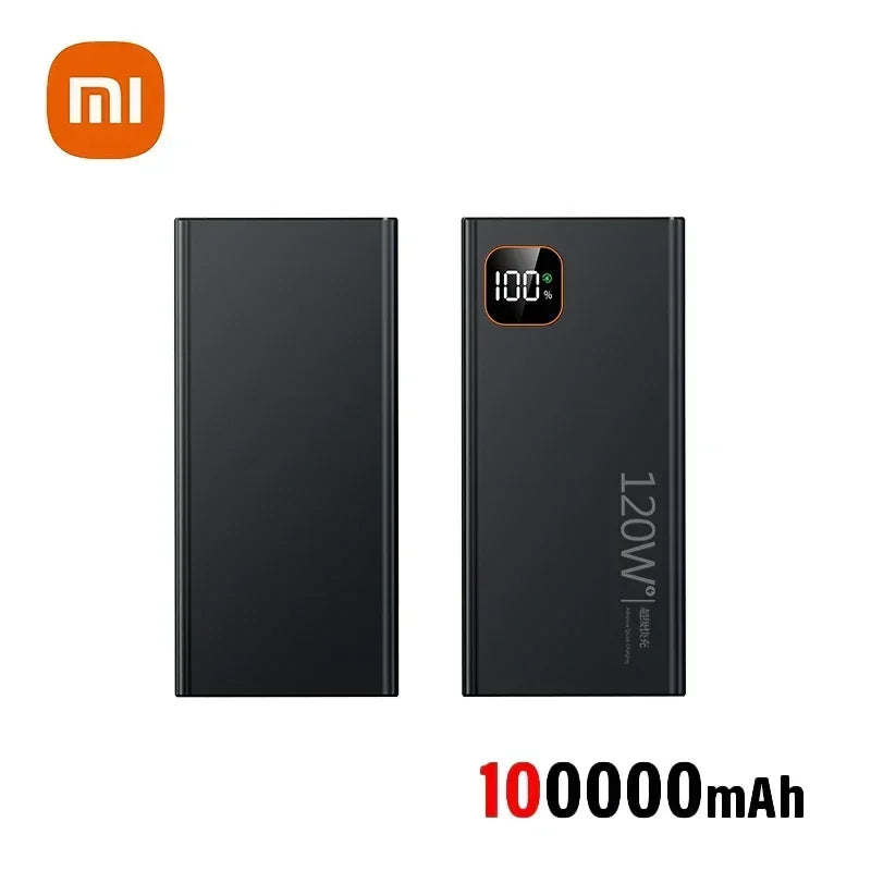 Batería externa portátil Xiaomi de 500.000 mAh y 120 W con carga ultrarrápida y gran capacidad, con pantalla digital para iPhone y Huawei.