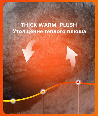 Nuevas botas de nieve cálidas de felpa para hombre, botas altas de invierno para hombre, botas de moto impermeables de invierno, botas de senderismo antideslizantes para exteriores para hombre.