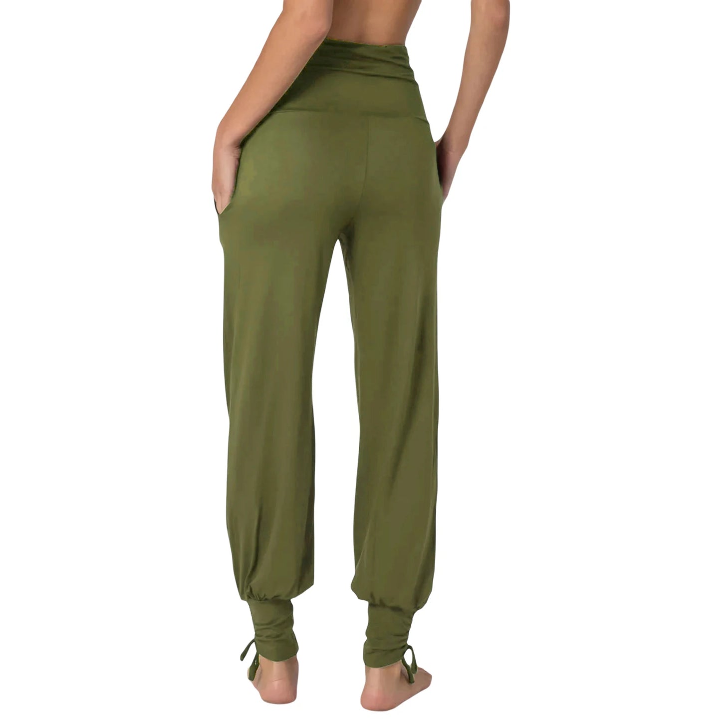 Pantalones deportivos de gimnasia para mujer, tipo harén, pantalones de yoga holgados con cintura elástica alta y bolsillos, pantalones de baile estilo boho, ropa de yoga.