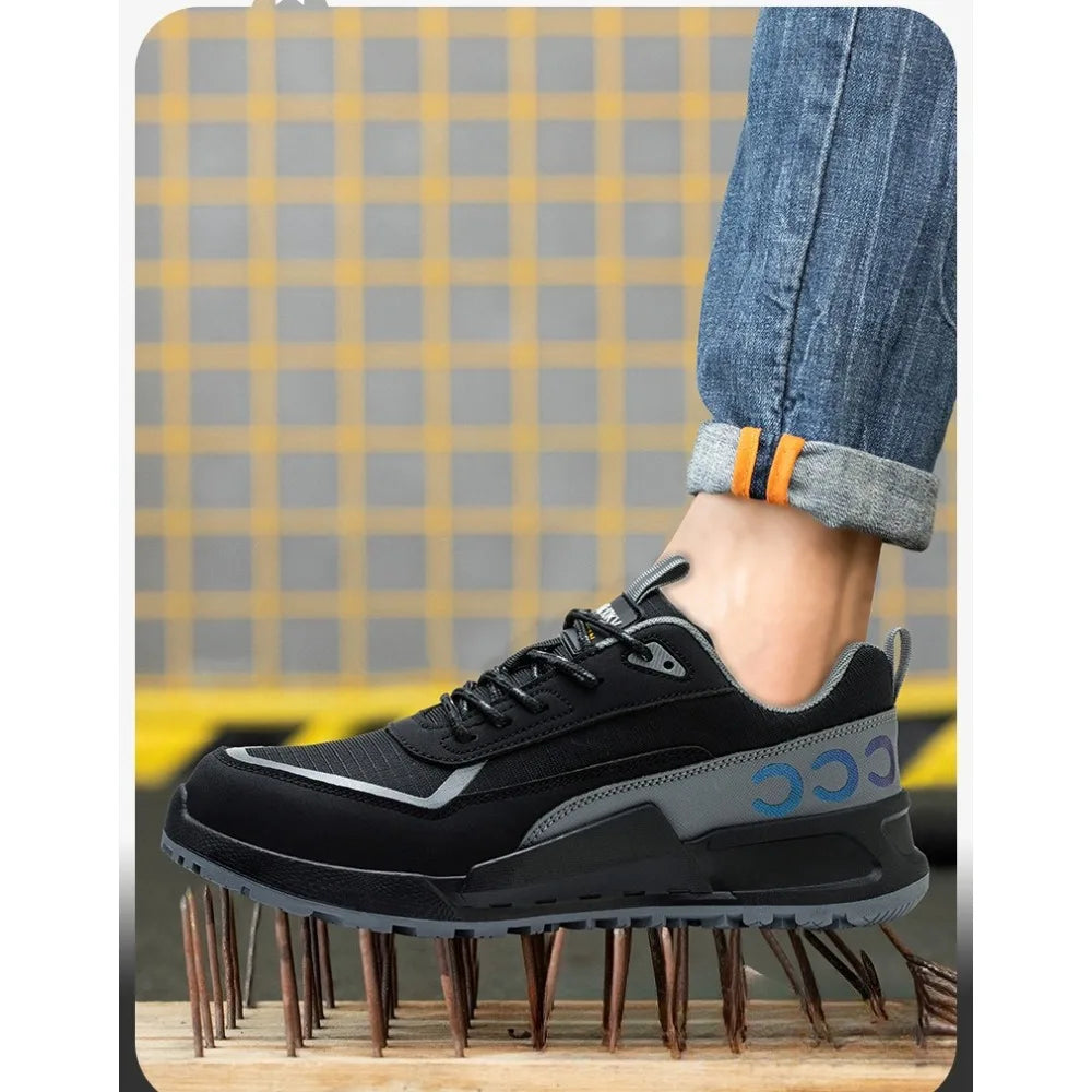 Calzado de protección laboral para hombre, anti-aplastamiento, anti-perforación, aislante 10KV, resistente al desgaste, calzado eléctrico de seguridad.