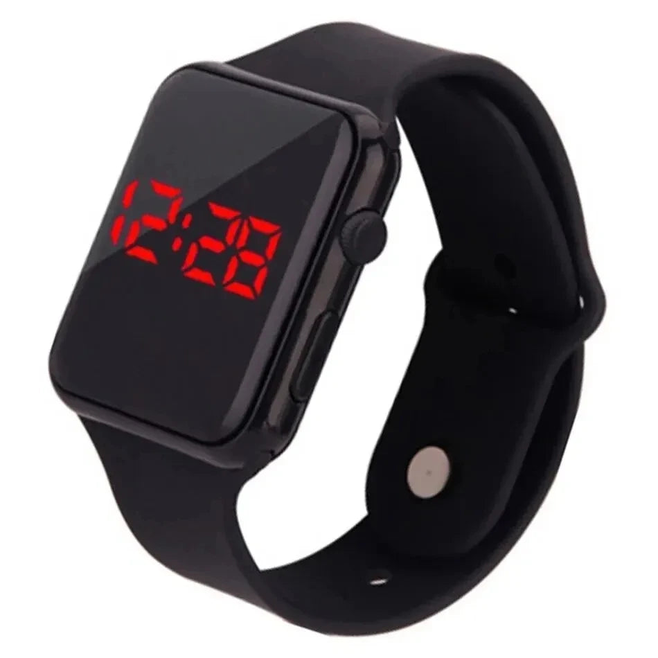 Reloj digital sencillo para hombre y mujer, reloj electrónico deportivo de moda con LED, pulsera de silicona negra, reloj informal para hombre, reloj para hombre