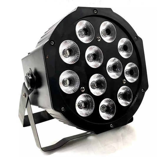 Nueva luz LED Par de 12 x 18 W RGBWAUV con control de DJ, equipo de iluminación de discoteca con 8 canales DMX 512, iluminación de escenario LED