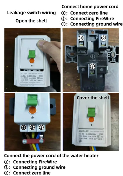 Calentador de agua eléctrico inteligente sin tanque, máquina de agua caliente rápida para el hogar, baño de hotel o apartamento, ducha de agua caliente