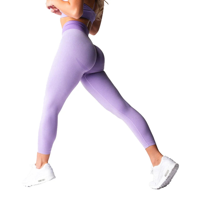 Nuevas mallas deportivas sin costuras, tipo leggings, de spandex, para mujer, suaves, para entrenamiento, fitness, yoga, cintura alta, ropa de gimnasio.