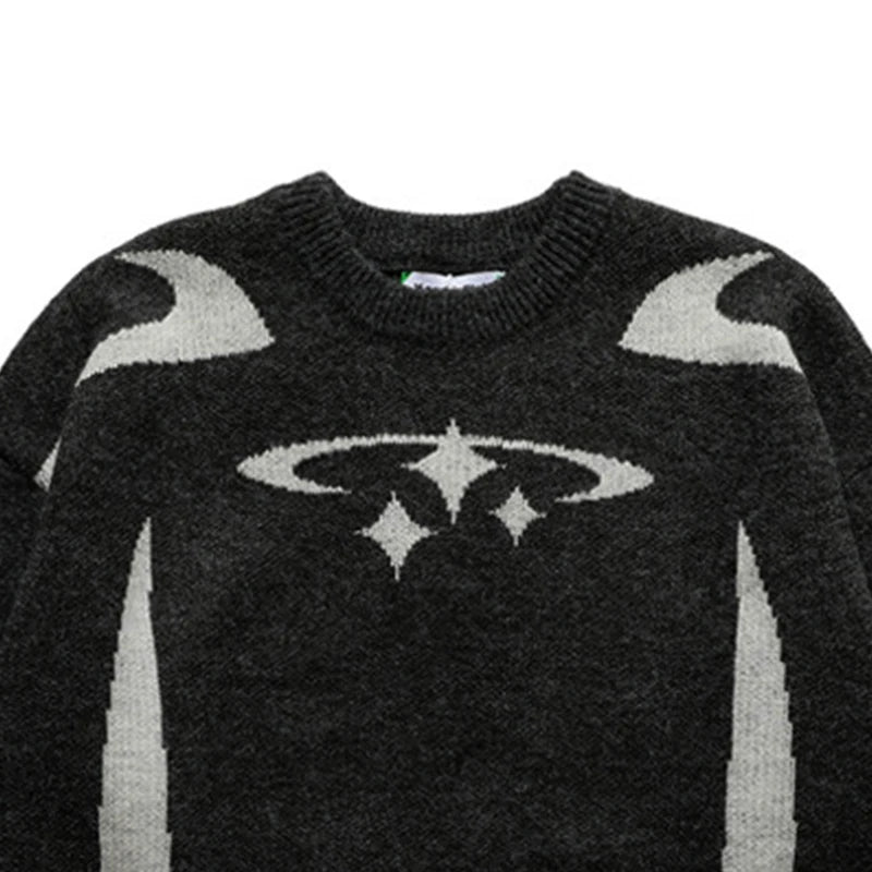 GRAN PROMOCIÓN Suéter retro Y2K en otoño e invierno Suéter con estampado de estrellas Y2K Suéter Harajuku de invierno Ropa estética unisex