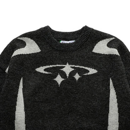 GRAN PROMOCIÓN Suéter retro Y2K en otoño e invierno Suéter con estampado de estrellas Y2K Suéter Harajuku de invierno Ropa estética unisex
