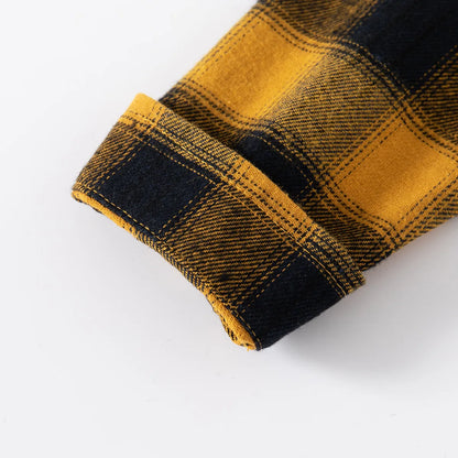 Ropa para niños nueva 2025, camisas para niños con cuello, ropa de algodón de manga larga para bebés, blusa informal a cuadros para niños de 2 a 7 años