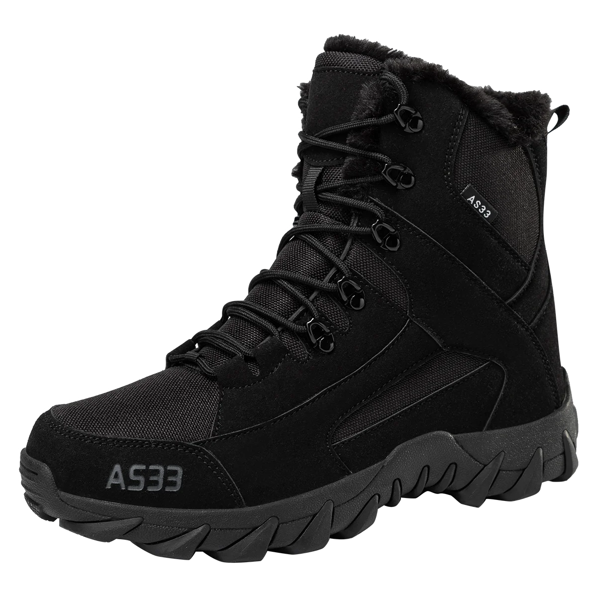 Botas de nieve para hombre de alta calidad, cálidas y de felpa, para invierno, para exteriores, con plataforma antideslizante.
