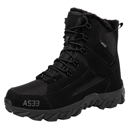 Botas de nieve para hombre de alta calidad, cálidas y de felpa, para invierno, para exteriores, con plataforma antideslizante.