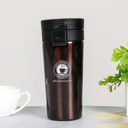 Taza térmica de acero inoxidable de doble capa de 380 ml/510 ml, para café, té, termo, botella de agua, a prueba de fugas.