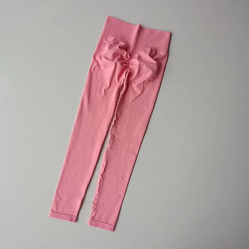 Pantalones de yoga deportivos sin costuras de cintura alta, leggings deportivos para levantar caderas, gimnasio, correr, de secado rápido, ajustados.