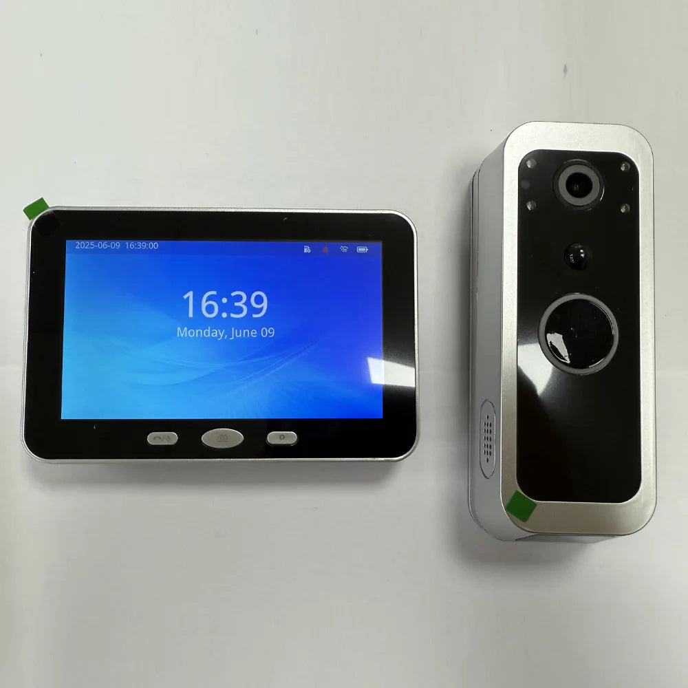 Yuezhe Tuya Smart Life WiFi Video Doorbell PIR Camera 2MP Outdoor Waterproof Wireless Door Security Intercom System 5' Monitor