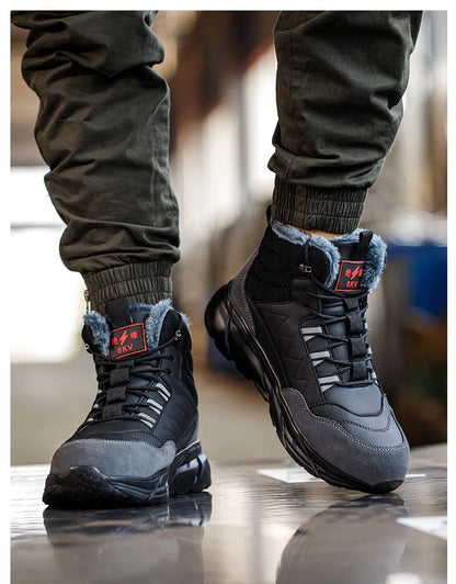 Zapatos de seguridad para electricistas, aislantes de 6 kV, antiaplastamiento y antiperforación, calzado de seguridad para hombres, para obras de construcción, zapatos de algodón.