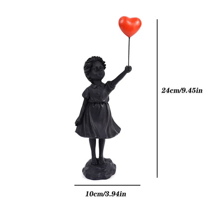 Decoración del hogar, decoración de la habitación, escultura creativa de globo de amor para niña, adornos abstractos modernos para el hogar, escritorio, estudio, oficina.