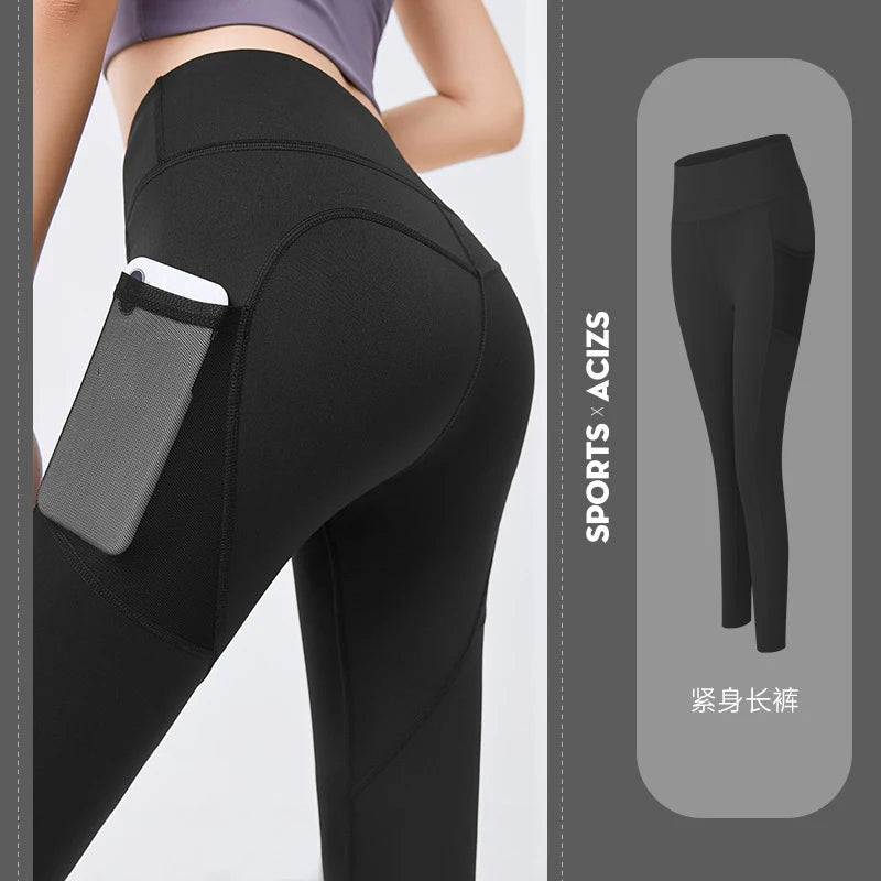 Leggings deportivos de cintura alta con bolsillos, ideales para fitness, correr y hacer ejercicio. Nuevos modelos 2023. Pantalones deportivos de secado rápido para mujer. Perfectos para entrenar y hacer yoga.