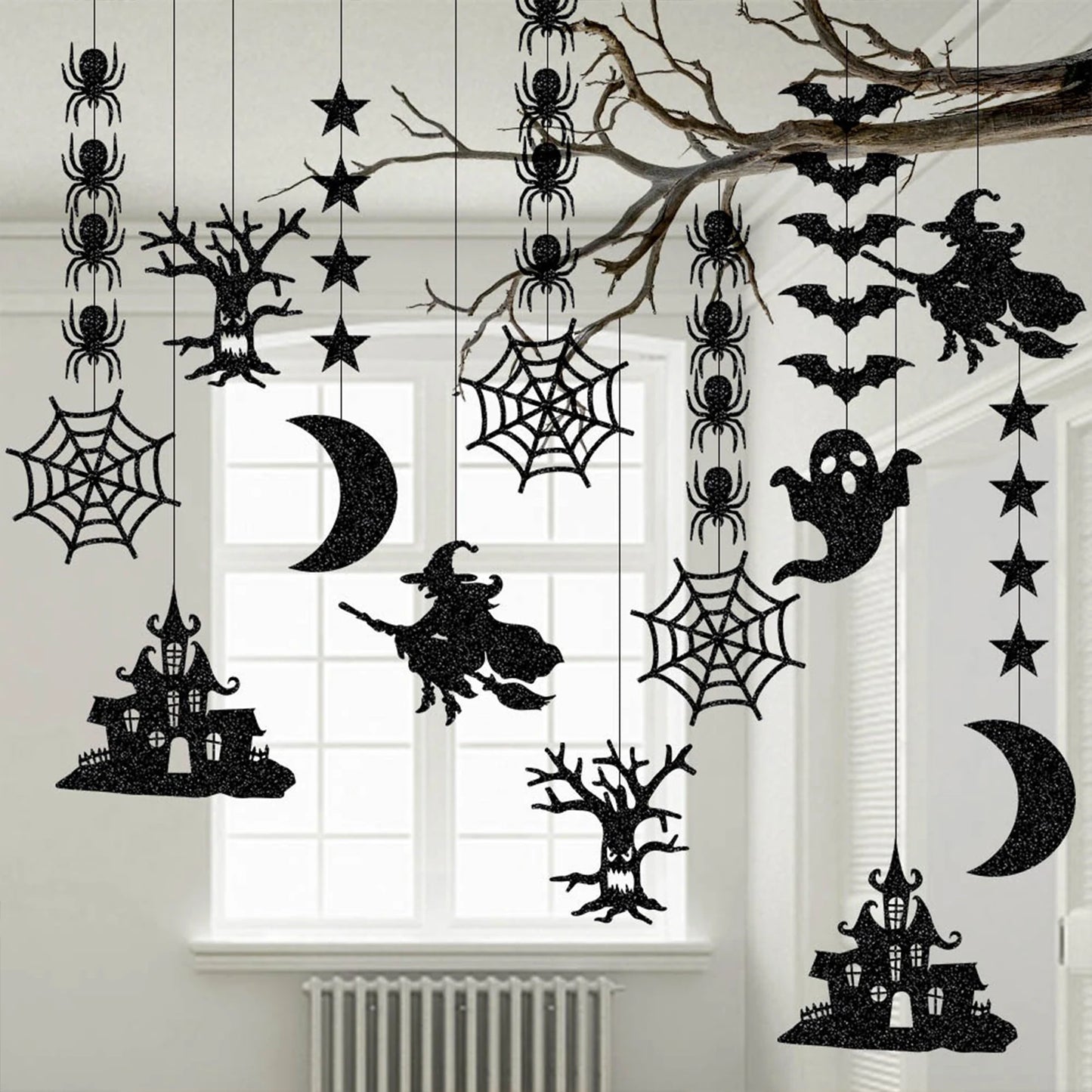 6 decoraciones colgantes de Halloween que añaden un ambiente festivo, decoración de techo, regalos de Halloween para fiestas en casa, decoración DIY.