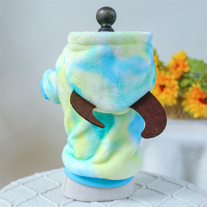 Ropa de forro polar súper suave para mascotas, para otoño e invierno, cálida y de felpa, para perros de cuatro patas, con diseño de dinosaurio, unicornio y gato.