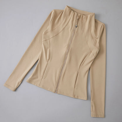 Chaqueta deportiva para mujer, camiseta de yoga, ajustada, de manga larga, para correr, pilates y fitness