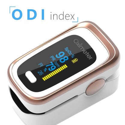 Oxímetro de pulso digital portátil OLED con monitor de sueño de 8 horas y estuche para pulsioxímetro digital.