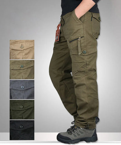 2025 New Autumn Cargo Pants Men Fashion Military Outdoors Man Trousers Long Warm Tactical Cotton Khaki Cargo Pants For Man