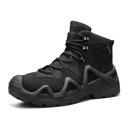 Botas de escalada altas para hombre, antideslizantes, de algodón grueso y cálido, con forro polar, para exteriores, otoño/invierno, talla grande