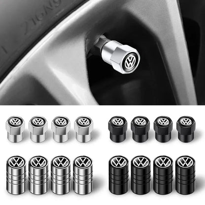 4 tapas de válvula de neumático de coche, emblema de metal, funda para VW, Volkswagen, Golf, Polo, Passat, Touran, accesorios de estilo de coche.