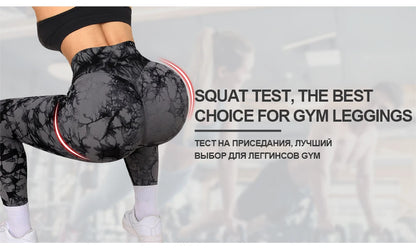 Mallas deportivas con efecto tie-dye para mujer, leggings push up para entrenamiento, leggings deportivos para mujer, pantalones de gimnasio sin costuras con efecto push-up