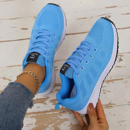 Zapatillas deportivas informales para mujer, de malla, transpirables, con plataforma, para baloncesto