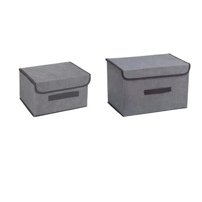 Caja de almacenamiento plegable de tela no tejida gris para artículos del hogar, ropa interior, calcetines y juguetes para niños, organizador de cosméticos.