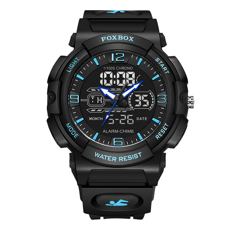 Relojes LIGE nuevos para hombre, 50 m resistentes al agua, reloj con alarma, reloj hombre, pantalla LCD dual, reloj de pulsera de cuarzo, deportivo militar, para hombre.