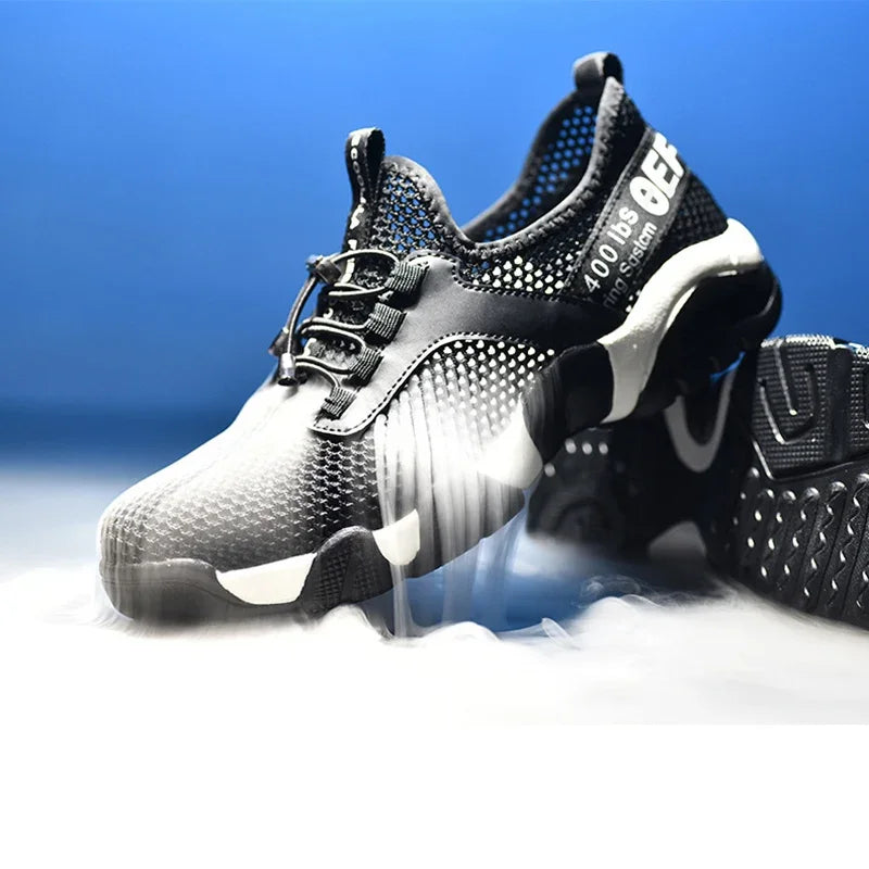 Zapatillas de trabajo para hombre, calzado de seguridad, zapatos de trabajo con puntera de acero para la construcción, botas de seguridad para hombre, zapatos de trabajo antiperforación de Kevlar para verano.