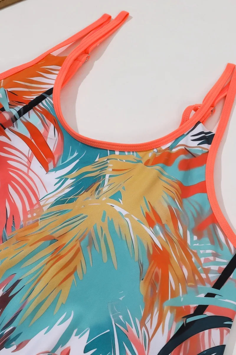 VigoJany 2025 Traje de baño brasileño de dos piezas con estampado sexy de talla grande para mujer, tankini con tirantes y escote en V, traje de baño grande para playa