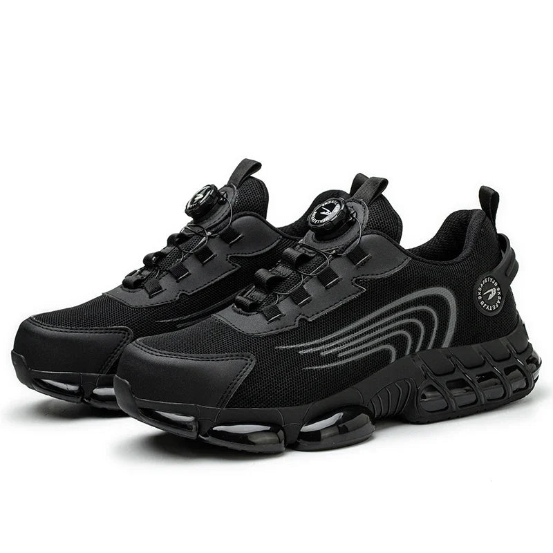 Summer Work Safety Protection Shoes Air Cushion Breathable Safety Shoes Anti-stabbing -smash Lightweight Sports Shoes For Men