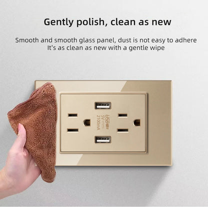 Adaptador de enchufe Herepow serie 118, enchufe de pared estándar americano con doble puerto USB, para electrodomésticos inteligentes, tipo C, carga rápida de 3,1 A.