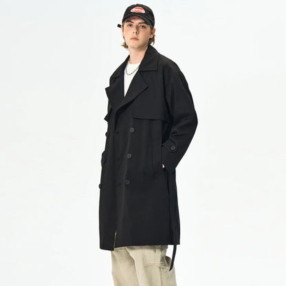 Chaquetas de hombre, abrigos de primavera para hombre, gabardinas, abrigos tipo streetwear, cortavientos, abrigos largos holgados de estilo business casual.