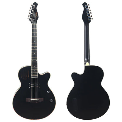 Guitarra acústica eléctrica de 40 pulgadas, cuerpo fino de 6 cuerdas, guitarra folk de buena calidad artesanal.