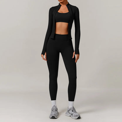 Conjunto de yoga deportivo sin costuras para mujer, 2 o 3 piezas, ropa deportiva para gimnasio, conjuntos de yoga para mujer, chándales, sujetador deportivo, leggings para gimnasio