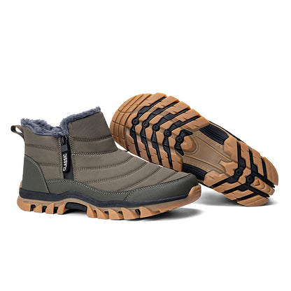 Botas de hombre para mantener el calor, zapatos de invierno para hombre, botines impermeables, zapatos de piel, botas de nieve, zapatos casuales de invierno, botines para hombre