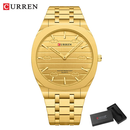Reloj de cuarzo fino de la marca de moda CURREN, relojes de pulsera sencillos y personalizados con esfera de 38 mm resistente al agua