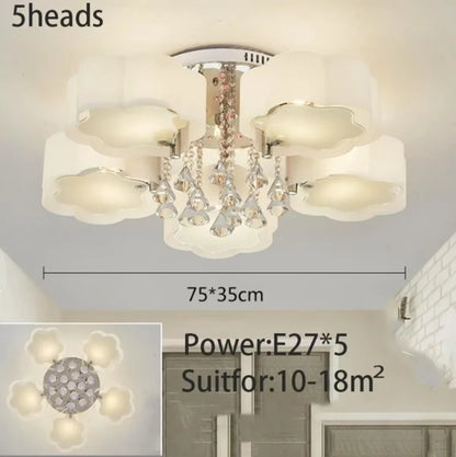 Lámpara de techo LED para sala de estar, moderna, sencilla, cálida, romántica, atmosférica, para el hogar, de cristal de bajo consumo.