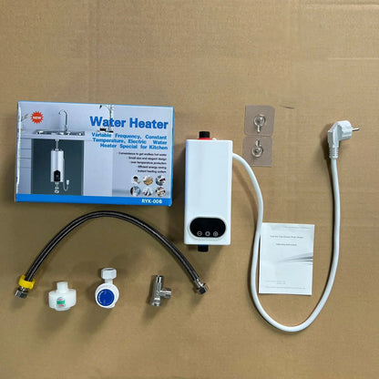 Calentador de agua eléctrico instantáneo sin tanque con temperatura constante y pantalla digital. Calentador de agua a demanda.