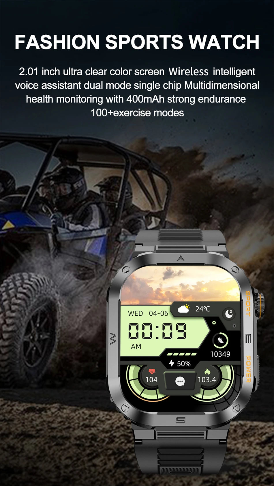 Reloj inteligente militar FOXBOX para hombre con GPS, resistente al agua, 2025, monitorización del sueño, deporte, fitness, IA, voz, llamadas Bluetooth.